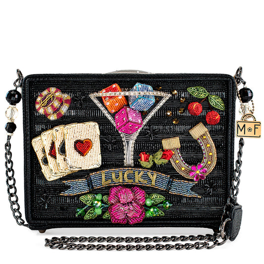 Mary Frances - Lady Luck Beaded Gambling Casino Themed Crossbody Handbag