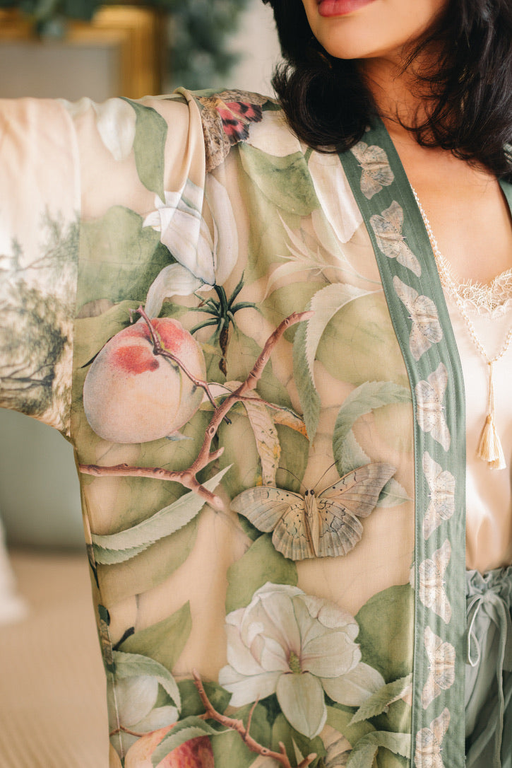 Fleur De Soleil Opera Duster Kimono Robe w/ Florals Pre-Order March 2026