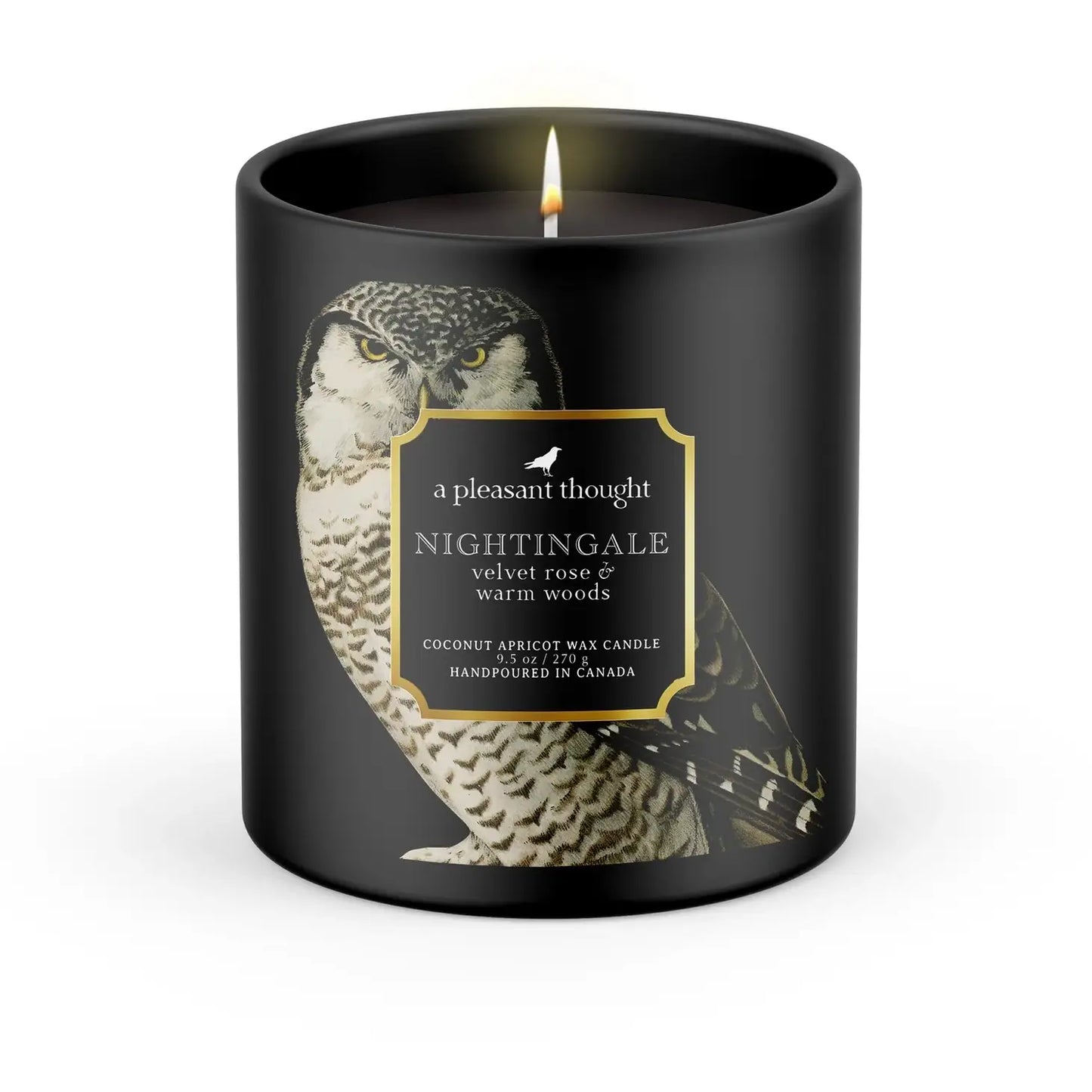 Nightingale | Velvet Rose & Warm Woods | Raven Candle -  A Pleasant Thought Candle Co