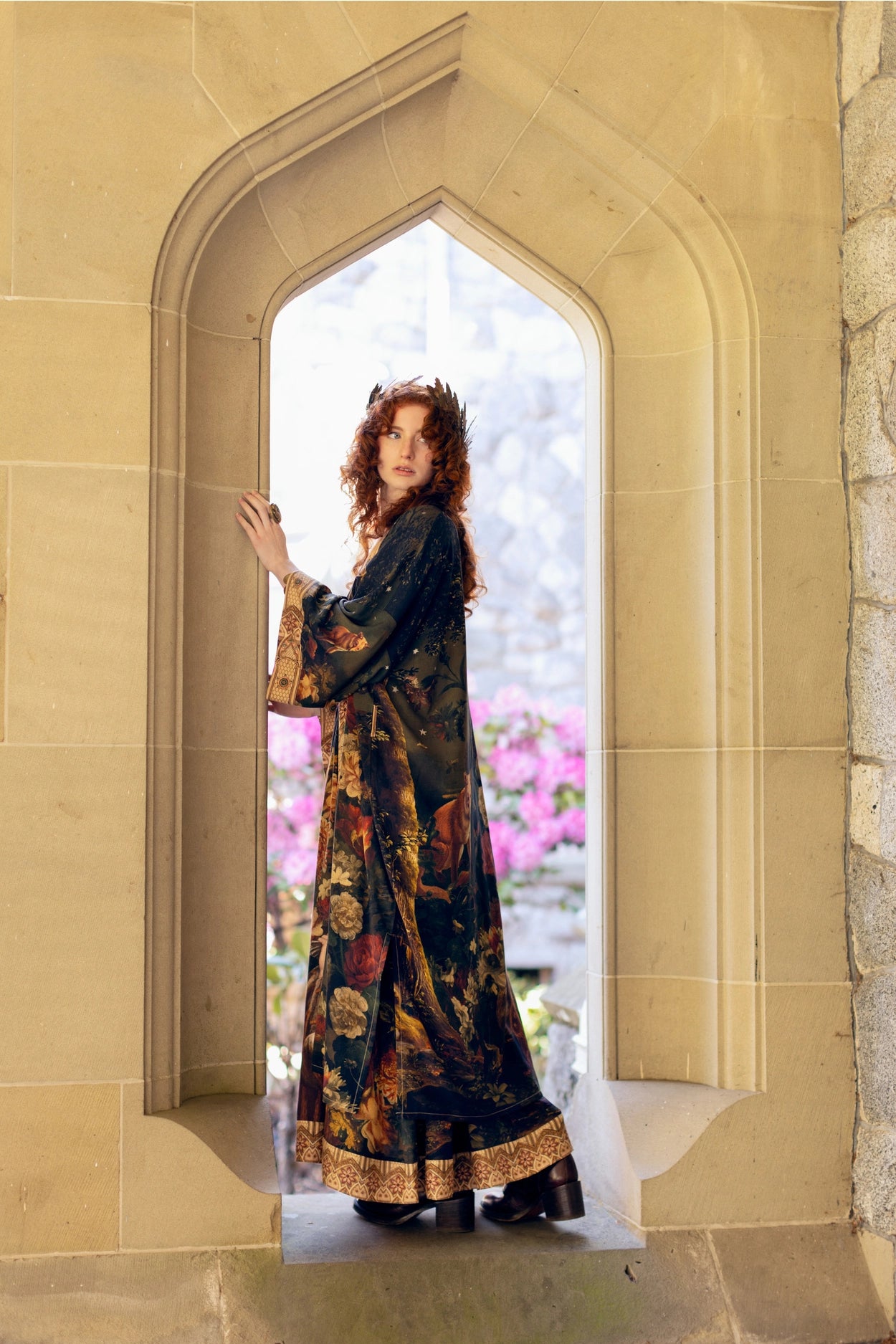 The Messenger Opera Duster Robe w/ Joan of Arc & Florals - Pre-Order Ships In September