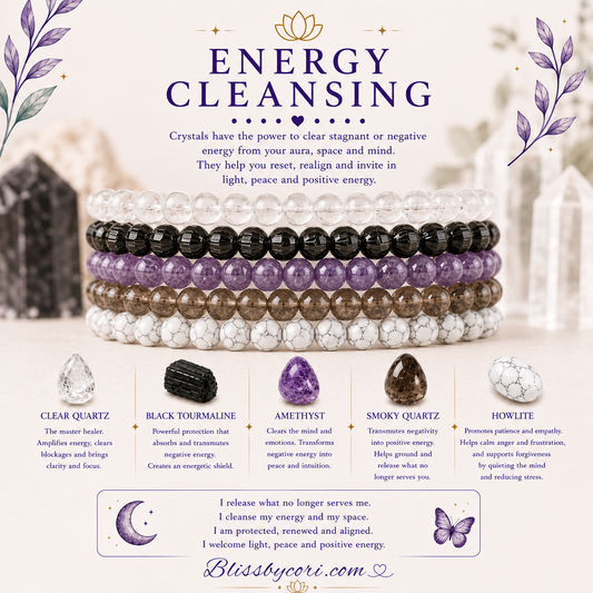 Energy Cleansing Gemstone Bracelet Stack