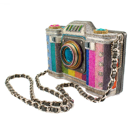 Mary Frances - Life in Color Beaded Crossbody Camera Handbag