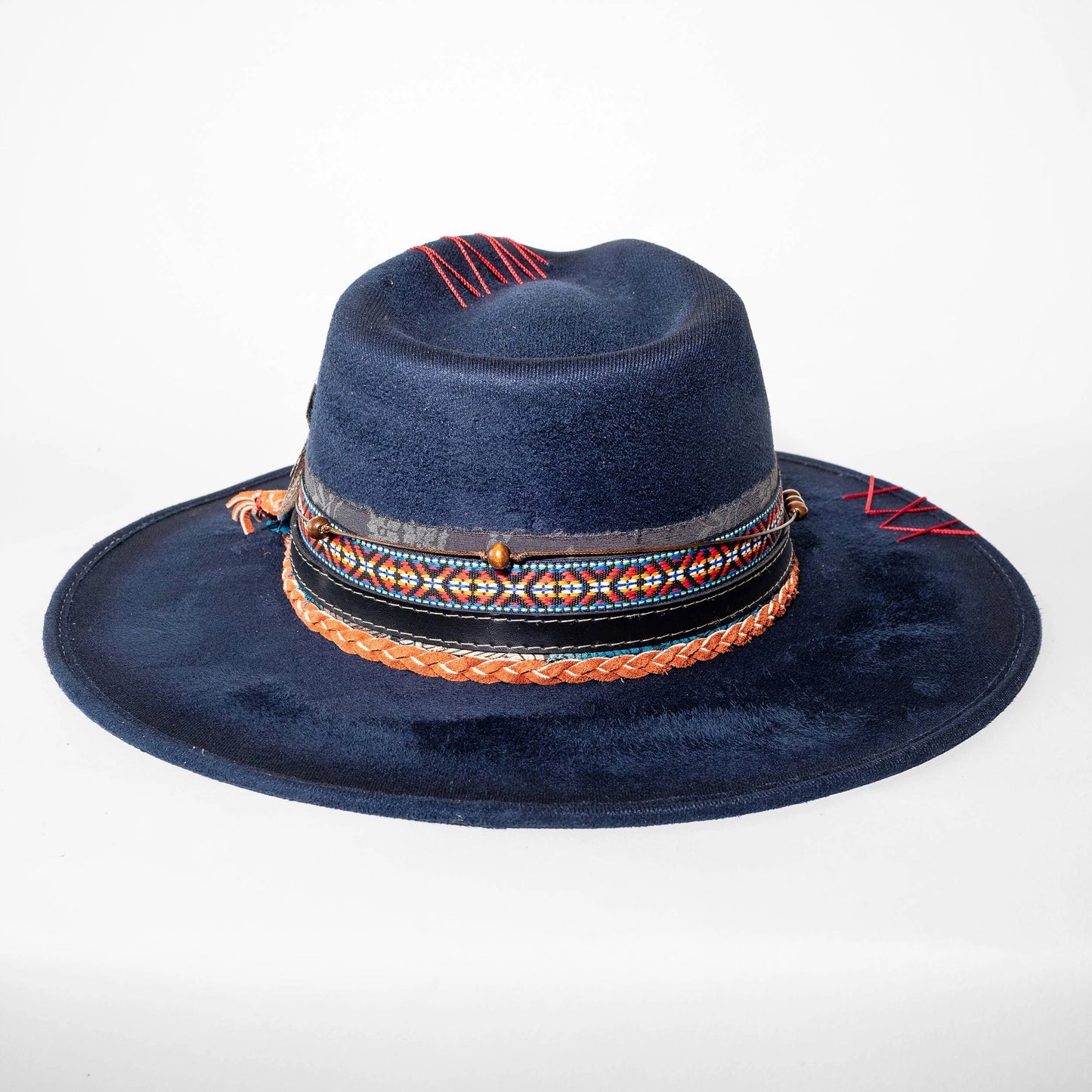 Top Quality Vegan Suede Hat - Coachella Cowgirl Navy