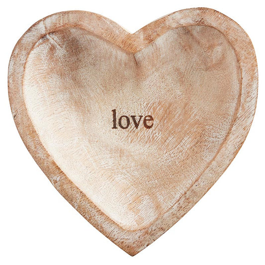 Wood Heart Dish - Love