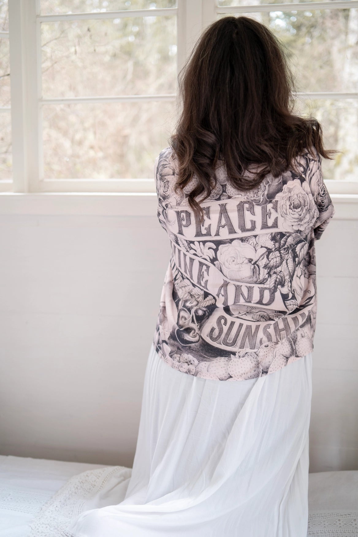 Market of Stars - Peace Wine And Sunshine Cropped Bamboo Kimono Cardigan