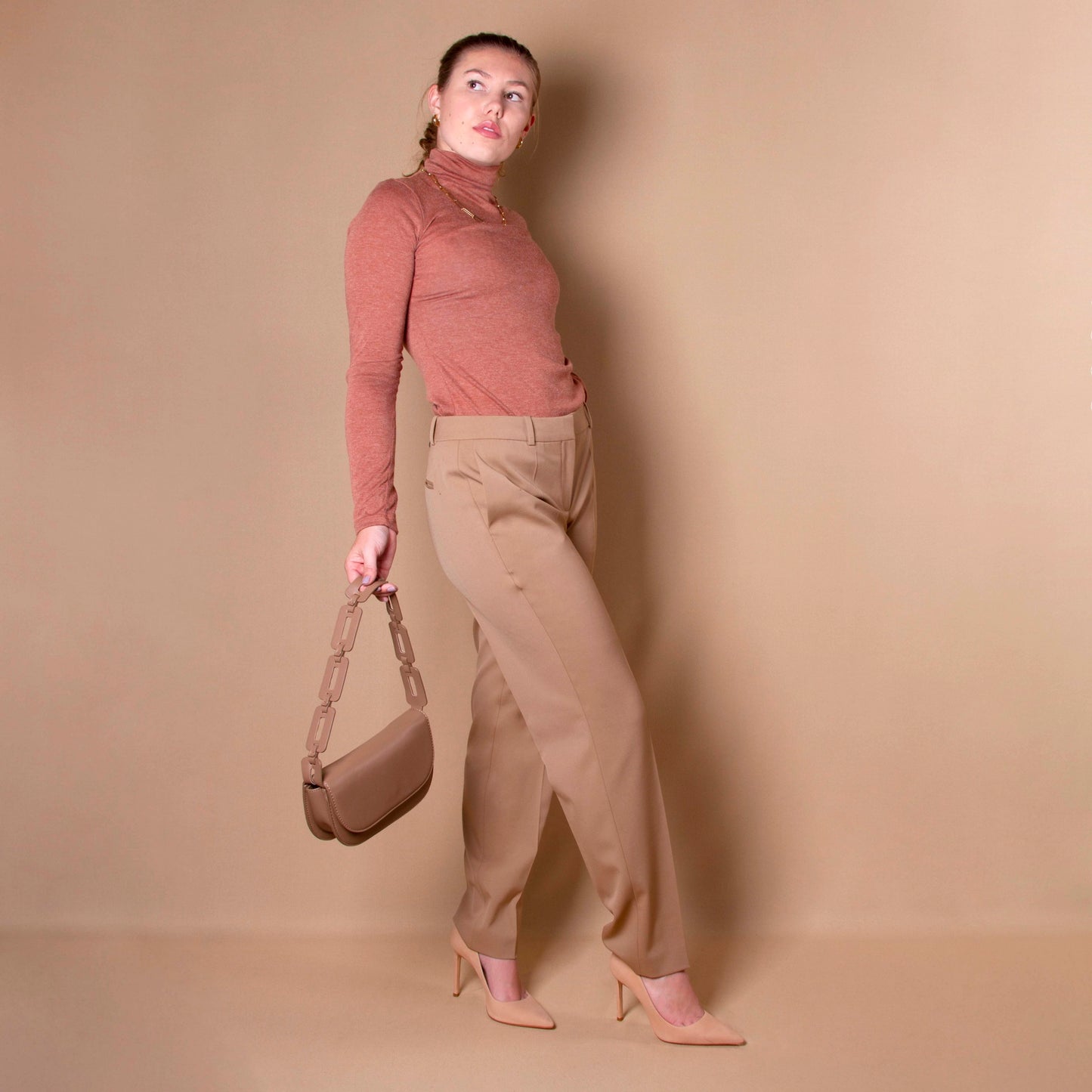 Melie Bianco Inez Taupe Recycled Vegan Shoulder Bag Pre-Order