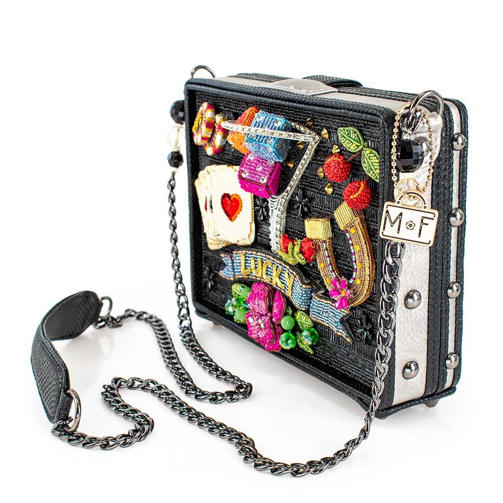 Mary Frances - Lady Luck Beaded Gambling Casino Themed Crossbody Handbag