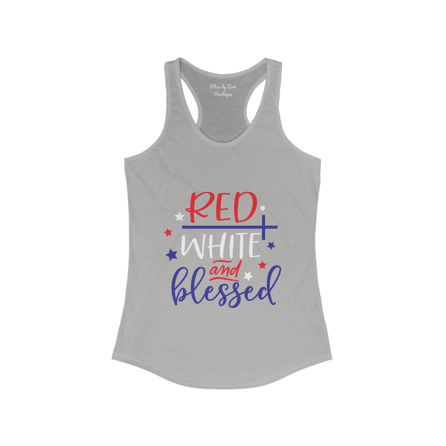 Red White And Blessed Women's Ideal Racerback Tank