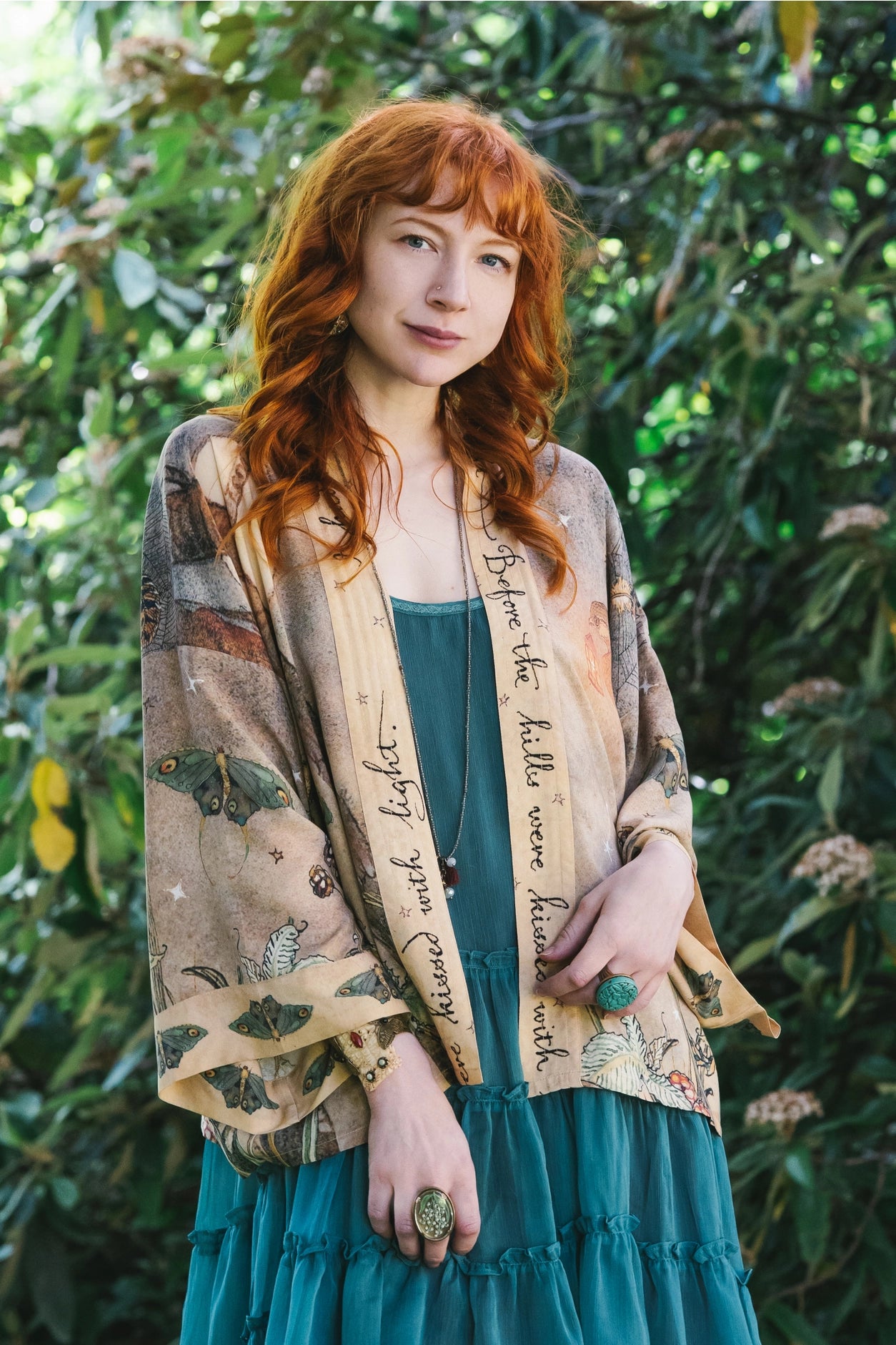 Lovelight Pixie Cropped Kimono w/ Woodland Swallow & Stars Pre-Order - Ships Late October 2025
