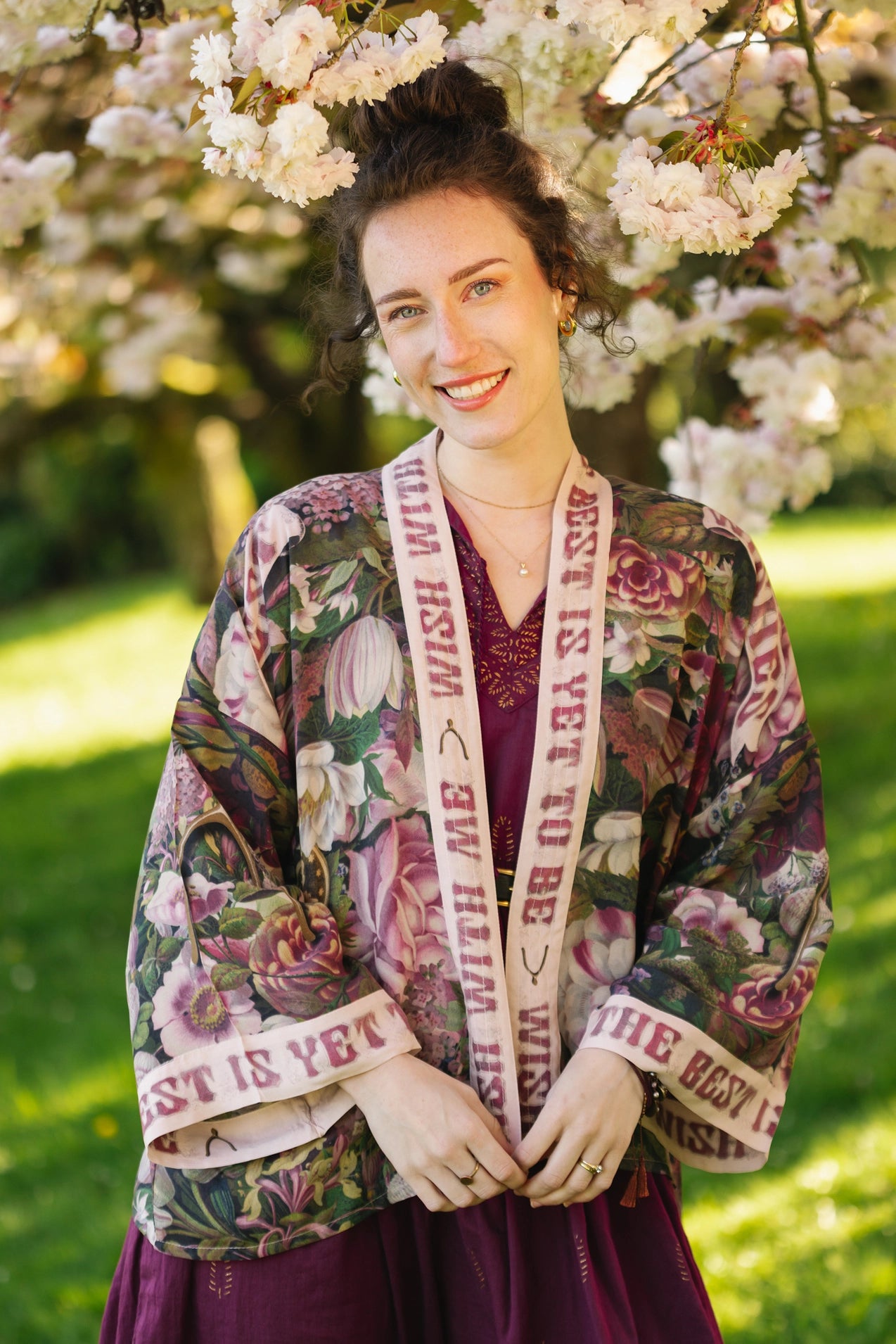 Make A Wish Floral Cropped Bamboo Kimono w/ Good Luck Charms Pre-Order Ships February 2025