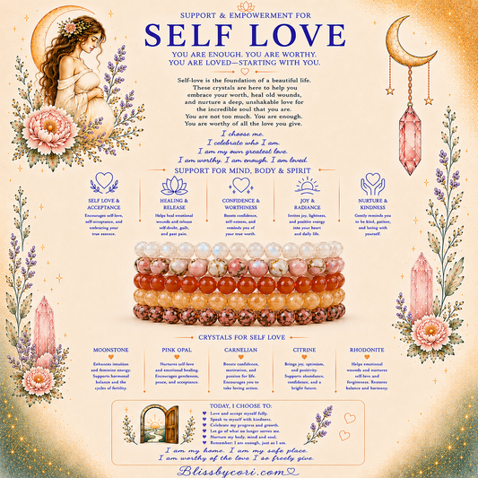Self Love Gemstone Bracelet Stack