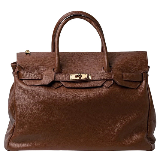 Brown Italian Dollaro Leather Handbag