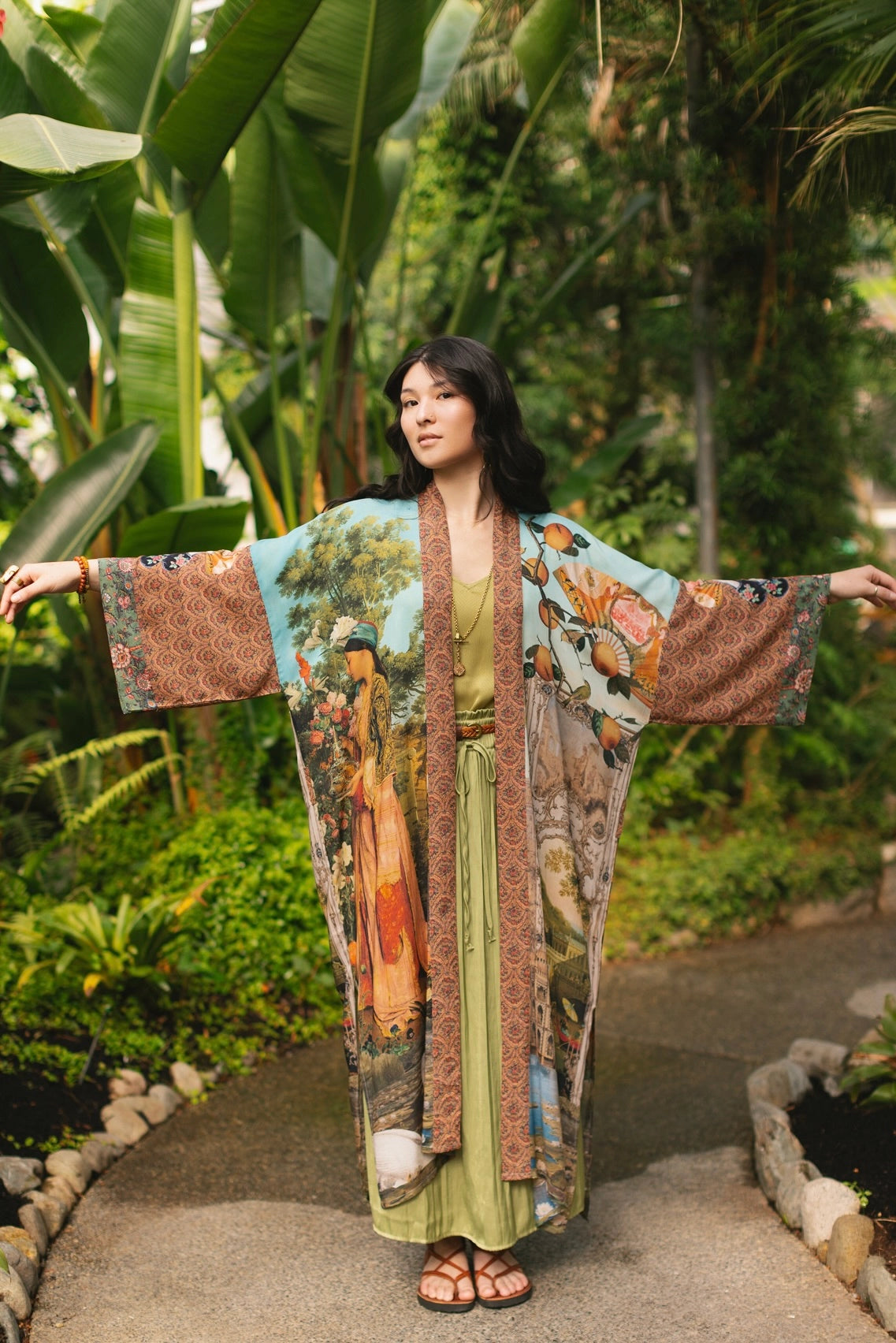 Market of Stars - Secret Garden Long Duster Bamboo Kimono (Pre-Order - Will Ship Middle of July)