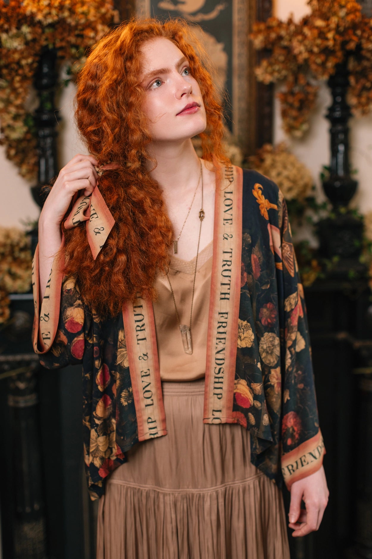 Heart of Gold Pixie Duster Crop Kimono w/ Sacred Heart Pre-Order Ships In September