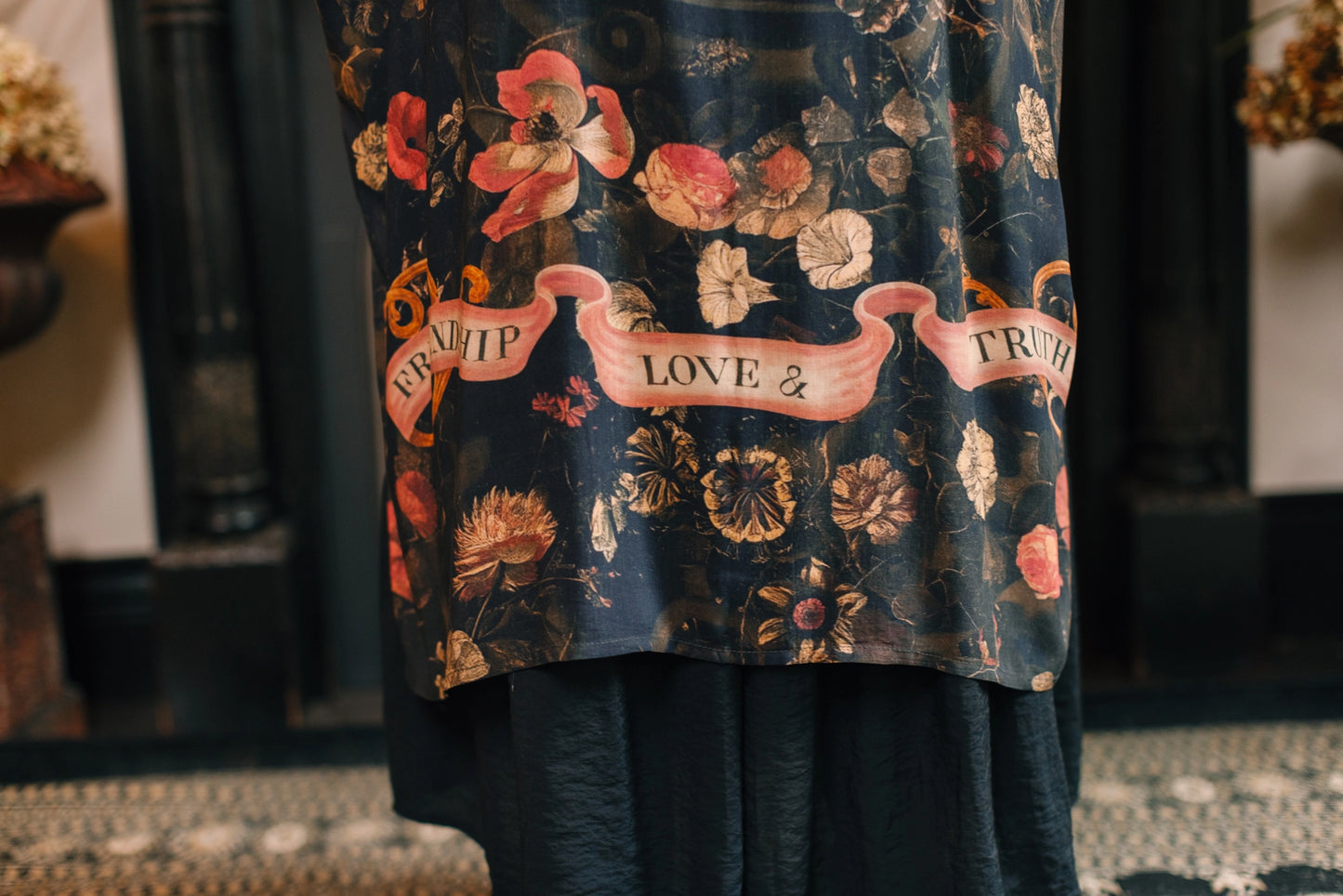 Heart of Gold Opera Duster Kimono Robe w/ Sacred Heart Pre-Order Ships In September