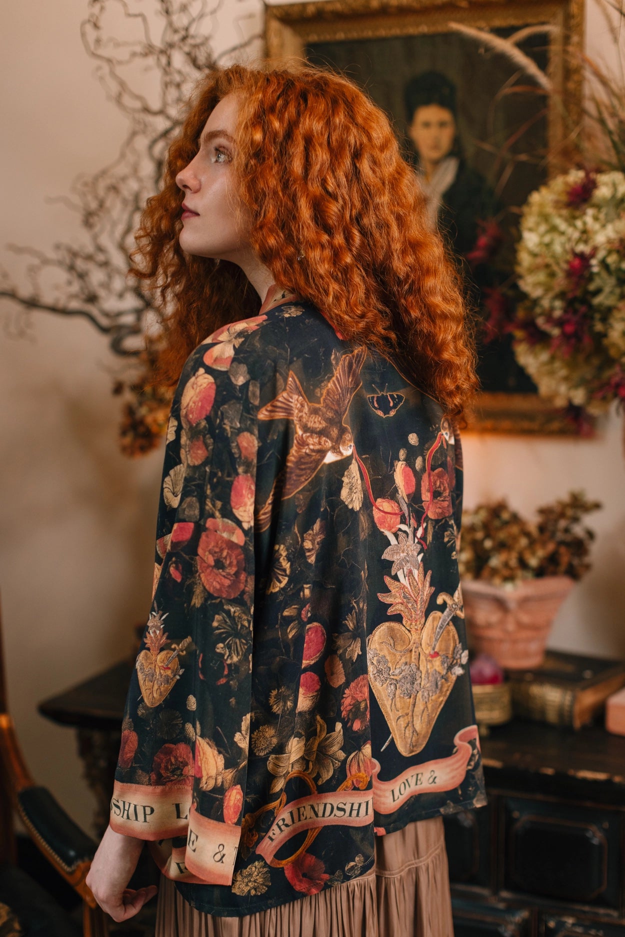 Heart of Gold Pixie Duster Crop Kimono w/ Sacred Heart Pre-Order Ships In September