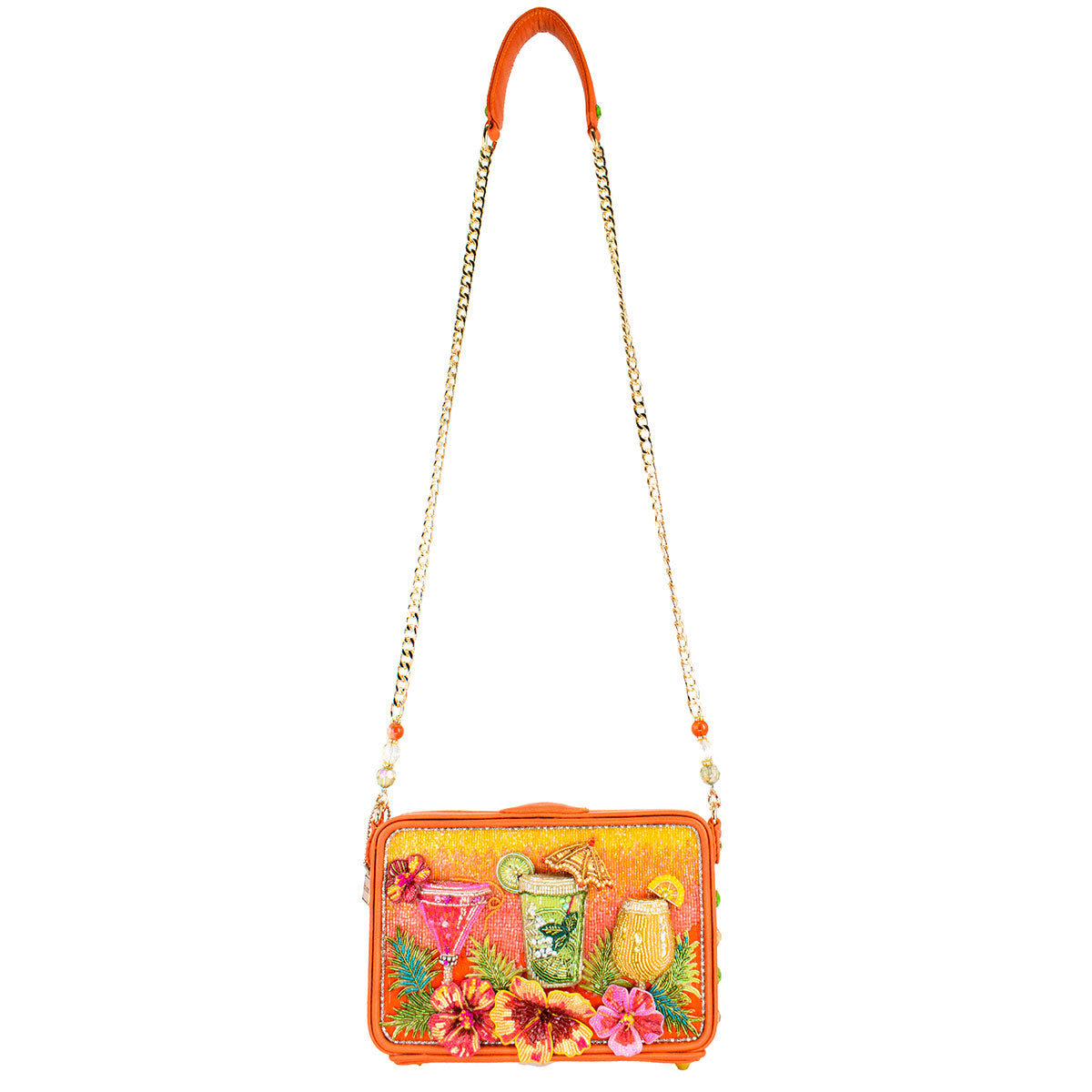 Mary Frances - Relax and Rewind Beaded Flower and Cocktails Handbag