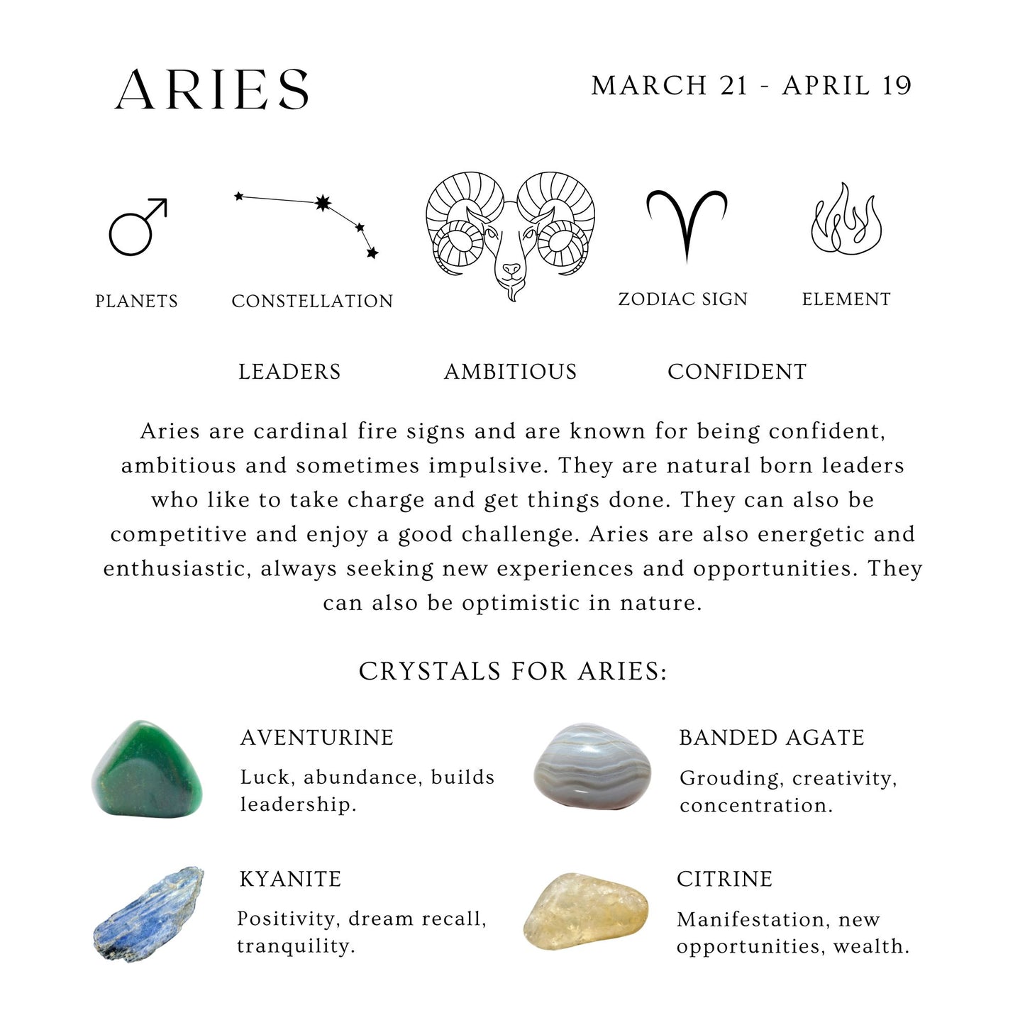 Aries Reiki Healing Gemstone Zodiac Bracelet - March 21 - April 19th