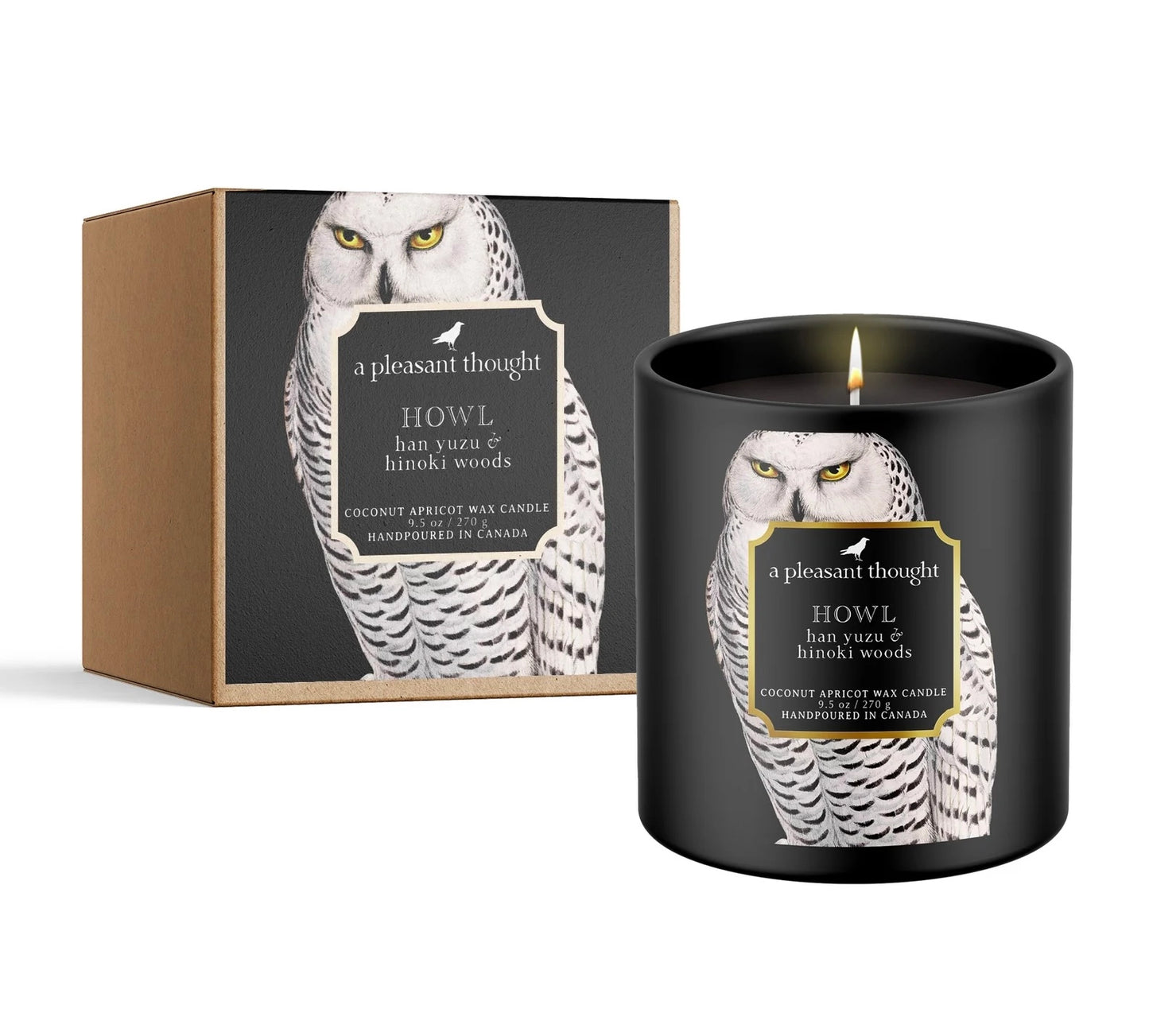 Howl | Han Yuzu & Hinoki Woods | Raven Candle -  A Pleasant Thought Candle Co