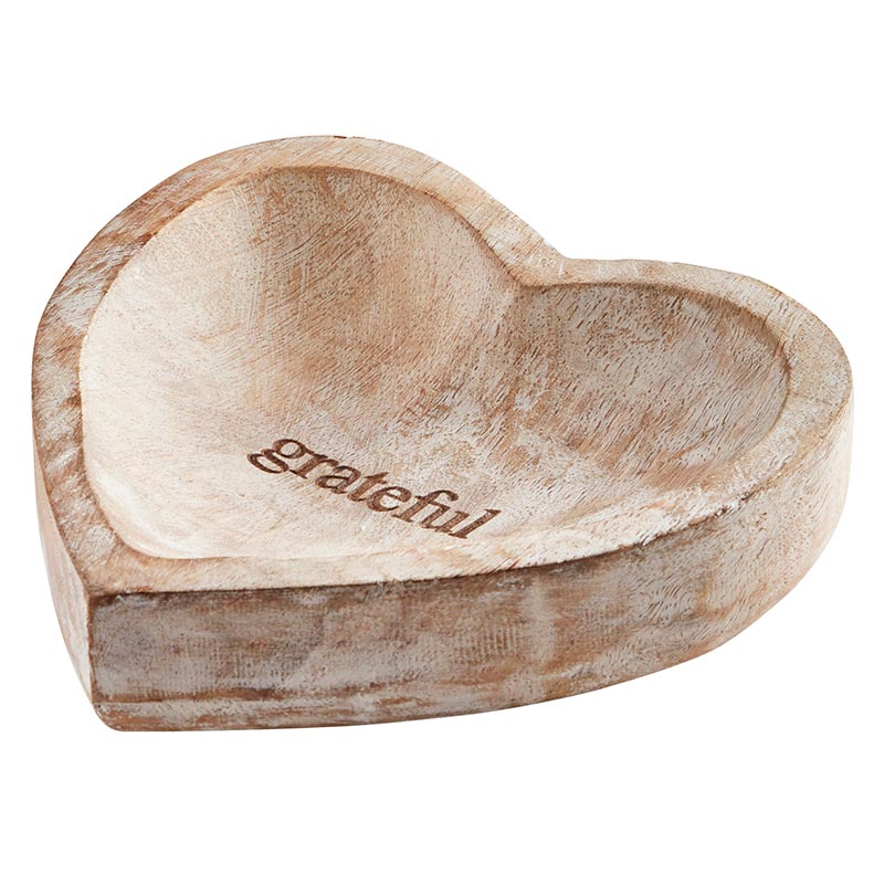 Wood Heart Dish - Grateful