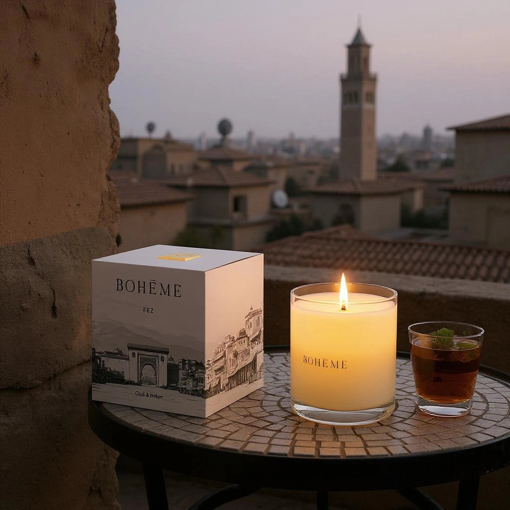 Boħeme Fragrance Collection - Fez Candle - Oud, Amber & Cardamom