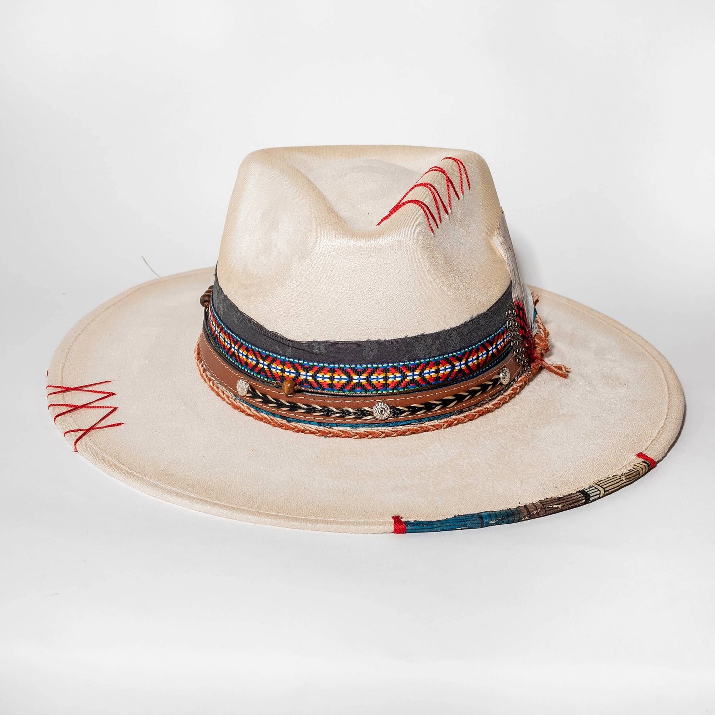 Top Quality Vegan Suede Hat - Coachella Cowgirl Ivory