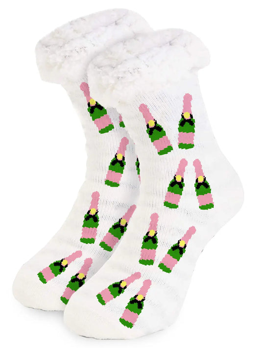 Knit Fur Slipper Socks - Champagne