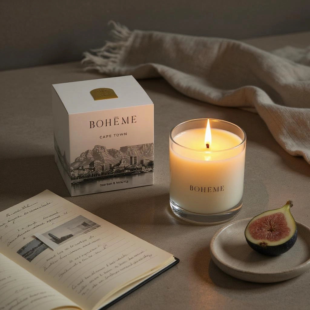 Boħeme Fragrance Collection - Cape Town Candle - Sea Salt, Wild Fig & Jasmine
