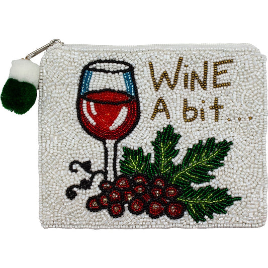 Wine A Bit Multi Beaded Coin Purse