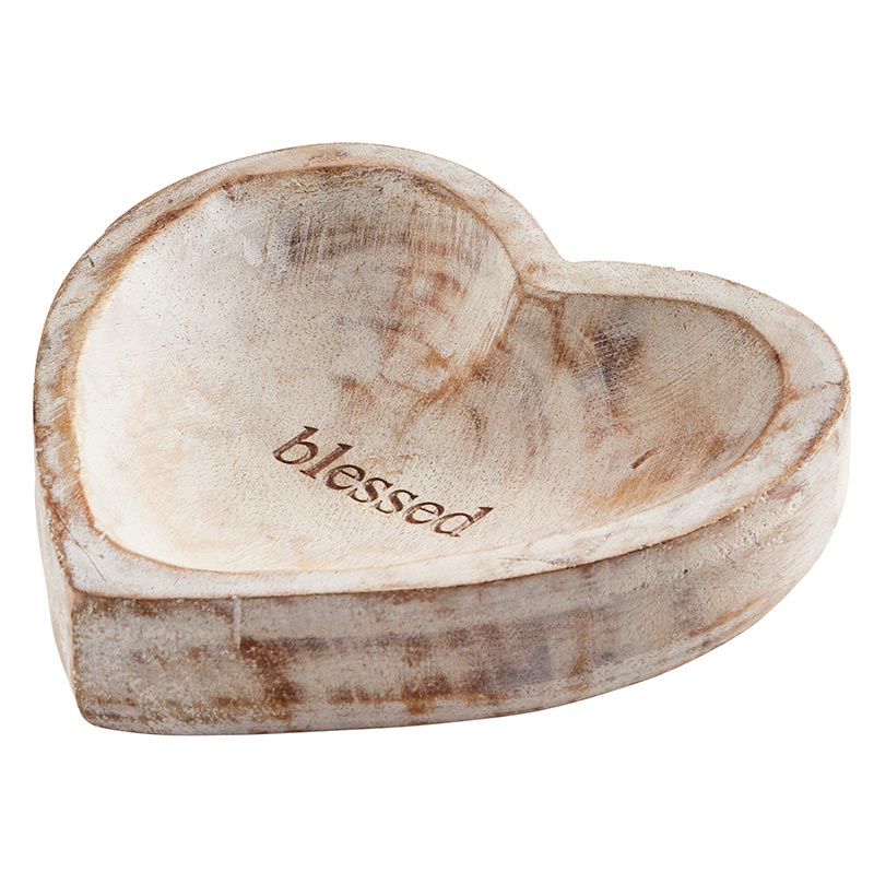 Wood Heart Dish - Blessed