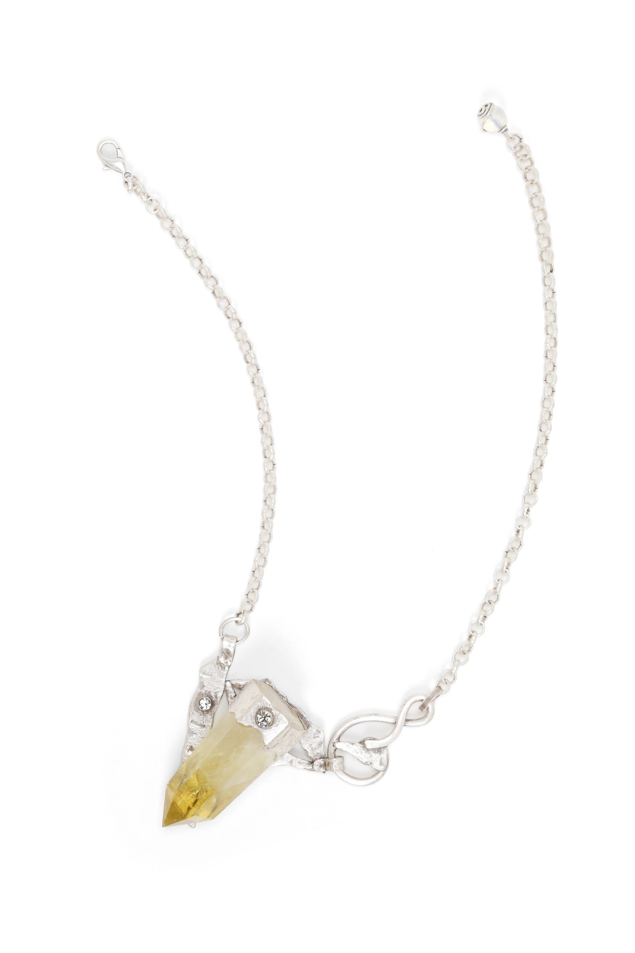 Handmade Yellow Crystal Quartz Boho Statement Necklace