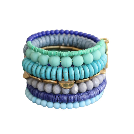 Turquoise and Cobalt Wrap Bracelet
