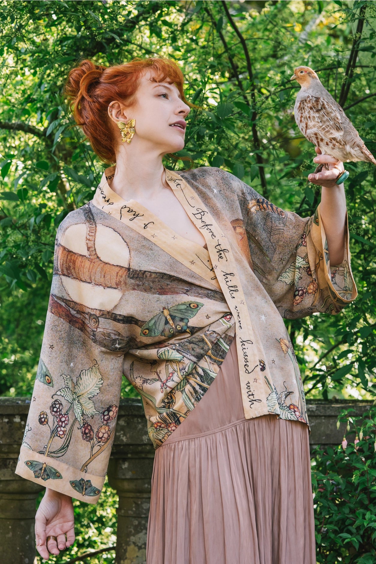 Lovelight Pixie Cropped Kimono w/ Woodland Swallow & Stars Pre-Order - Ships Late October 2025