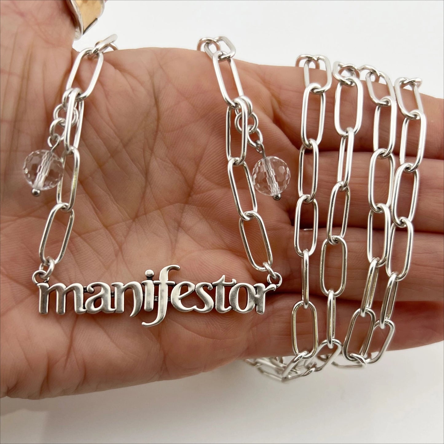 Manifestor Long Chain Mantra Necklace