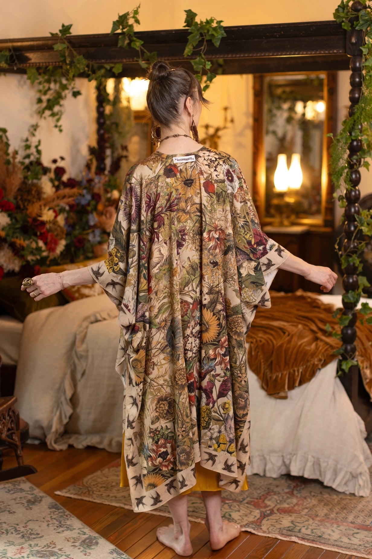 Golden Hour Goddess Duster Kimono w/ Floral Print - Pre-Order - Ships August 2026
