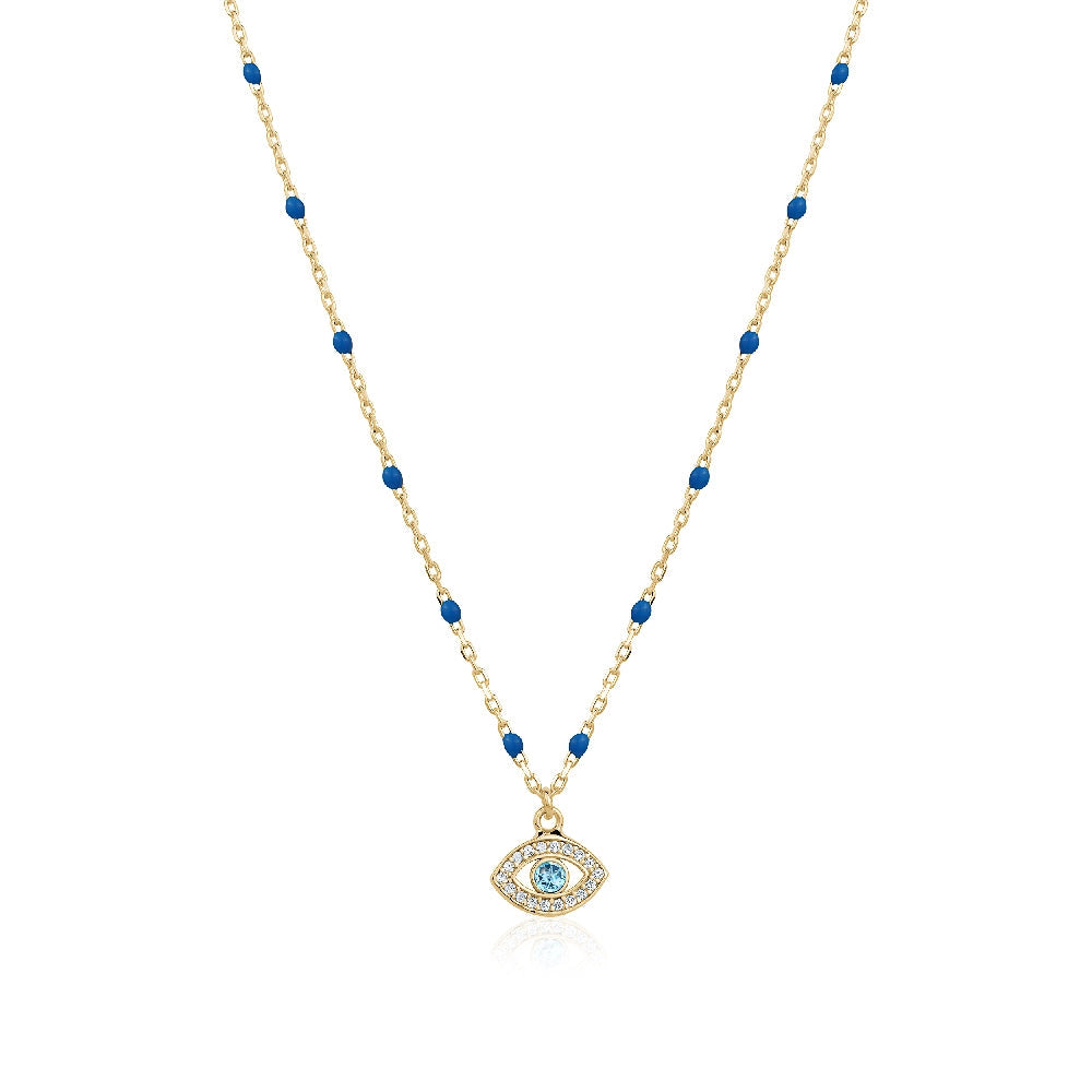 Rosary Chain Evil Eye Protection Necklace - Available In 4 Colors