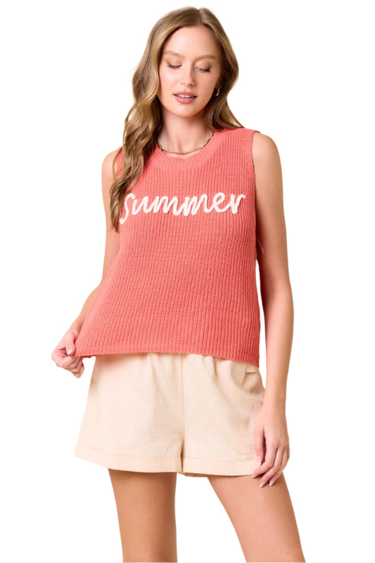 Round Neck Summer Sweater Tank Top