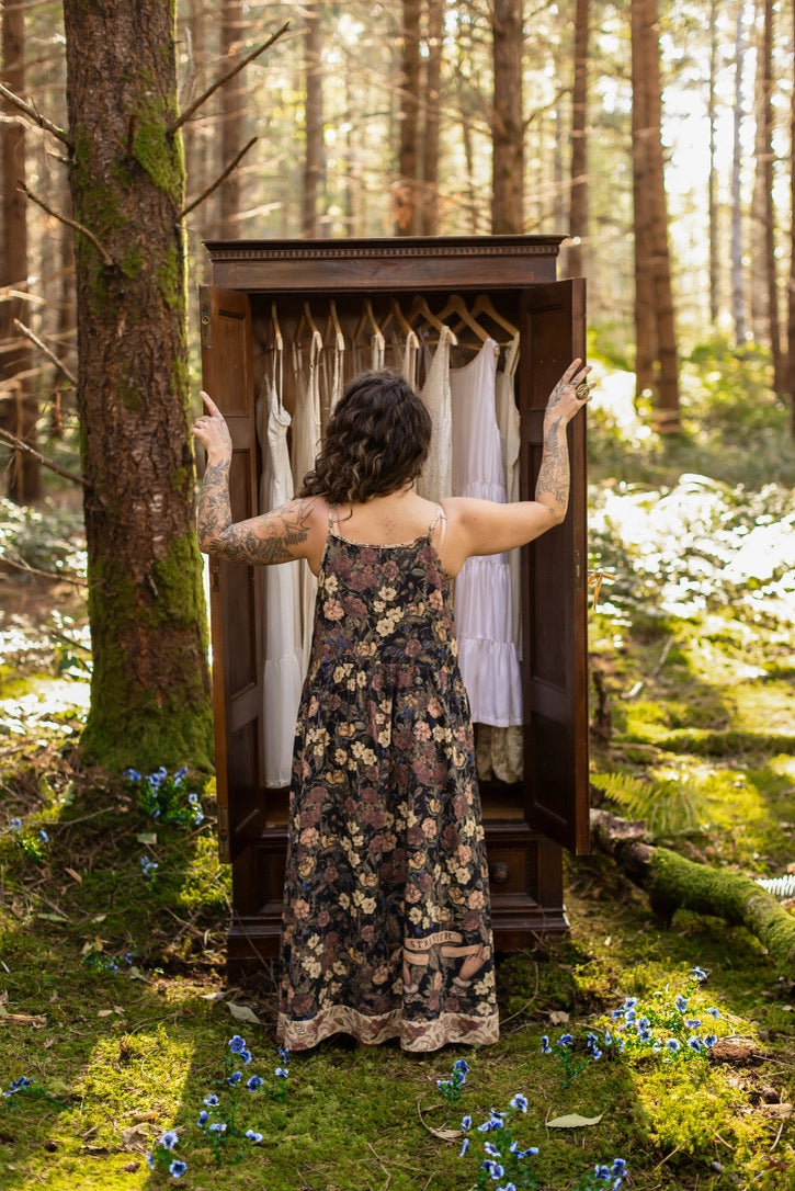 Lionheart Bohéme Slip Dress w/ Botanicals & Narnia Print Pre-Order Ships March 2026