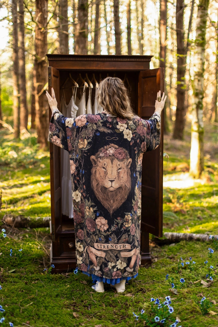 Lionheart Opera Duster w/ Botanicals & Narnia Inspired Print - Pre Order - Ships in March 2026