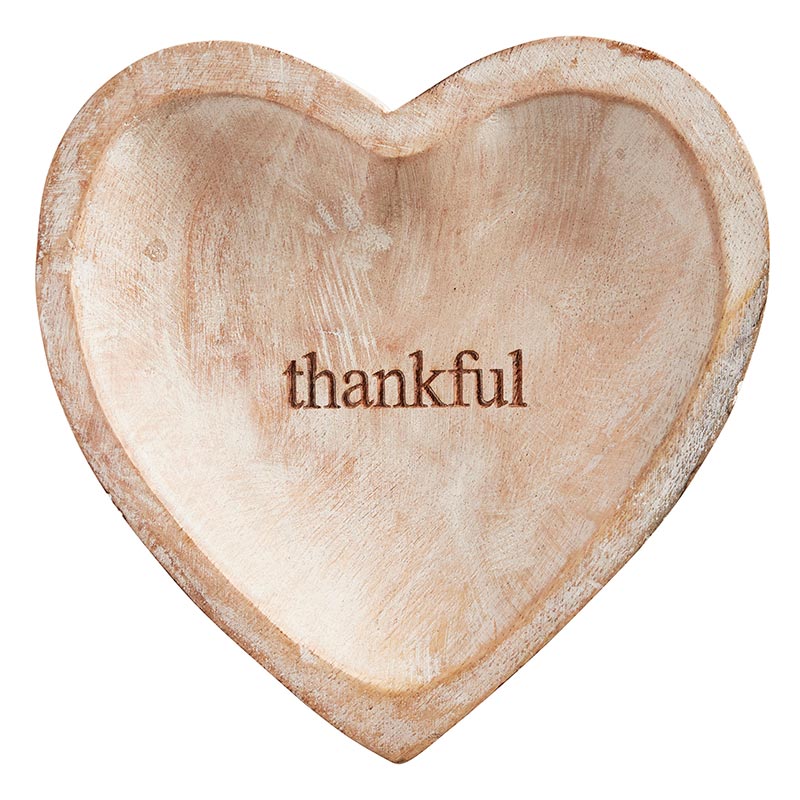 Wood Heart Dish - Thankful