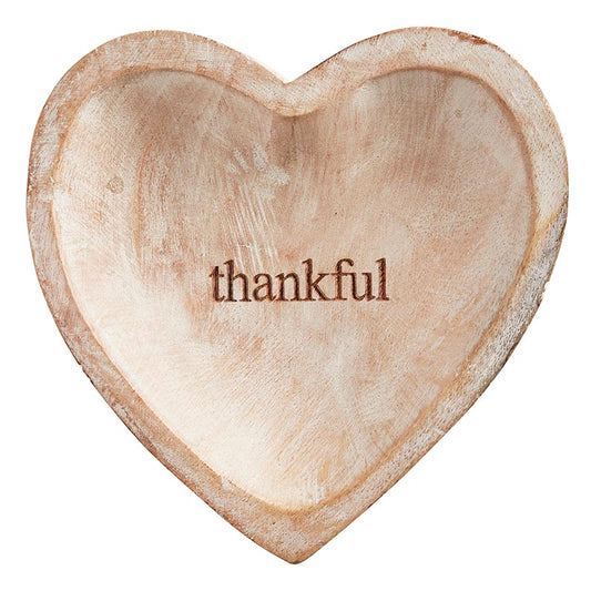 Wood Heart Dish - Thankful