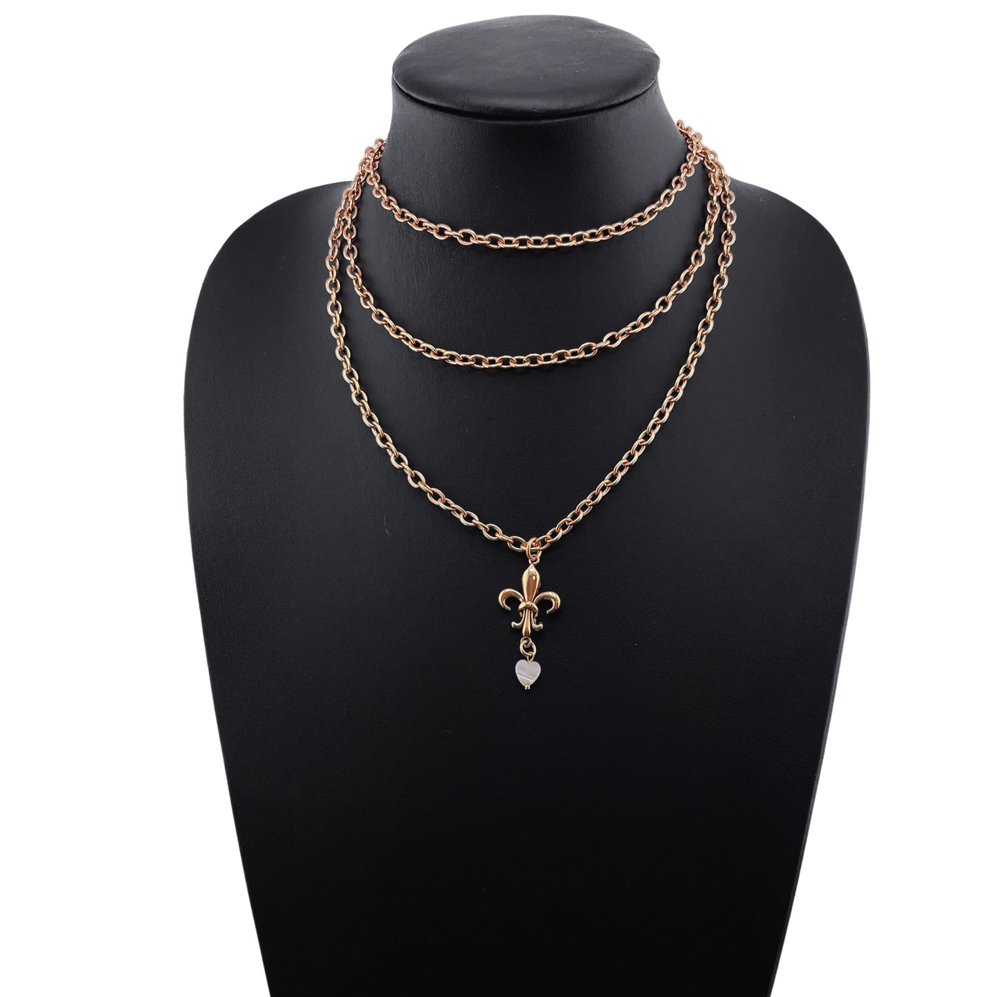 Love Fleur-De-Lis Fusion Duo Bundle Mantra Layering Necklace