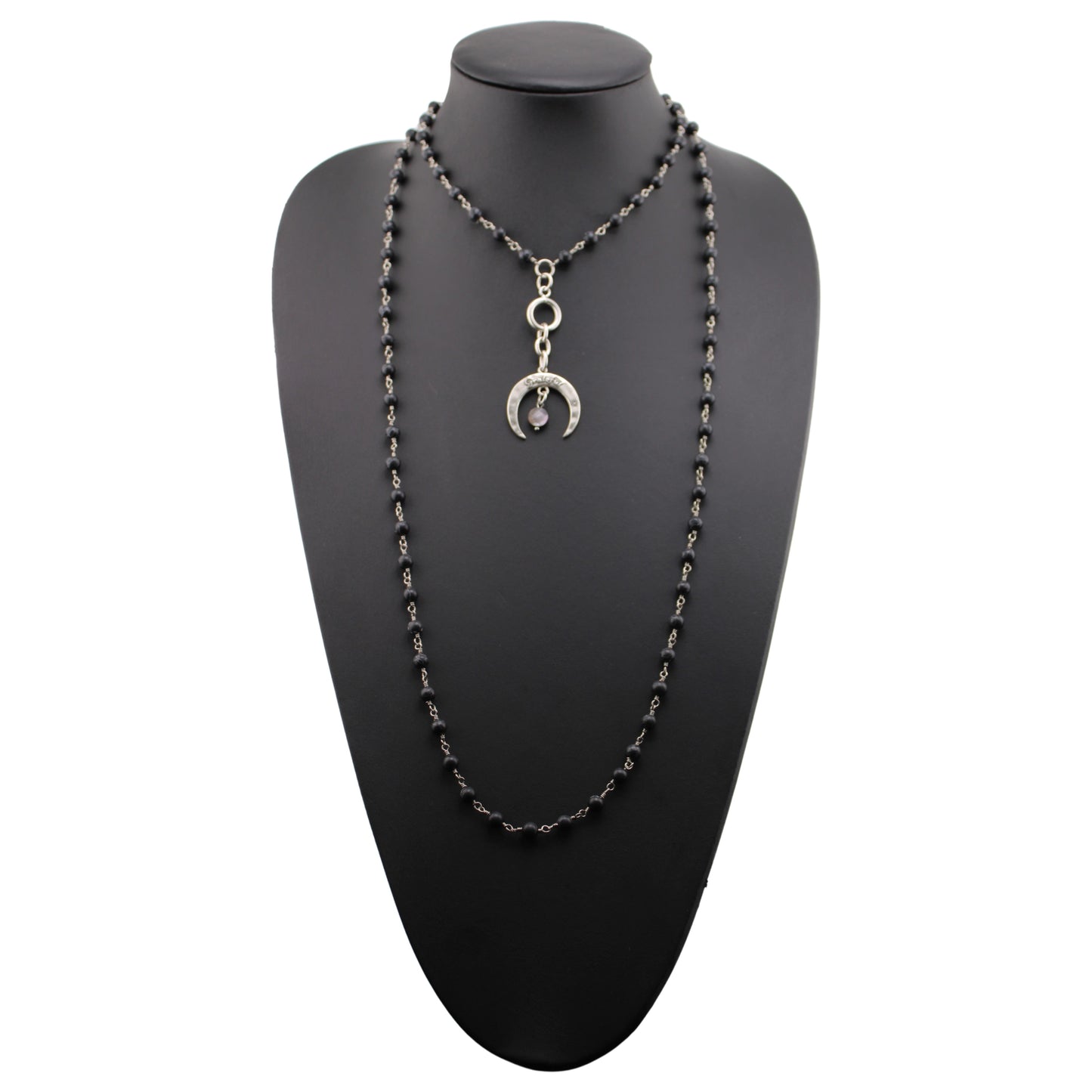 Limited Edition Grateful Crescent Moon Long Rosary Chain Necklace