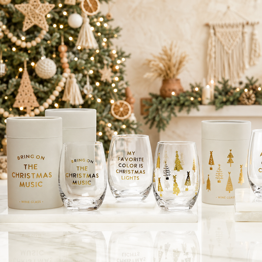 Bring on the Christmas Music Stemless Wine Glass – Holiday Gift