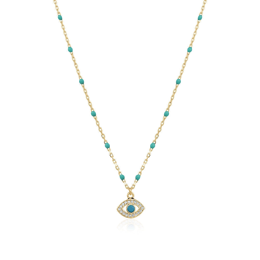 Rosary Chain Evil Eye Protection Necklace - Available In 4 Colors