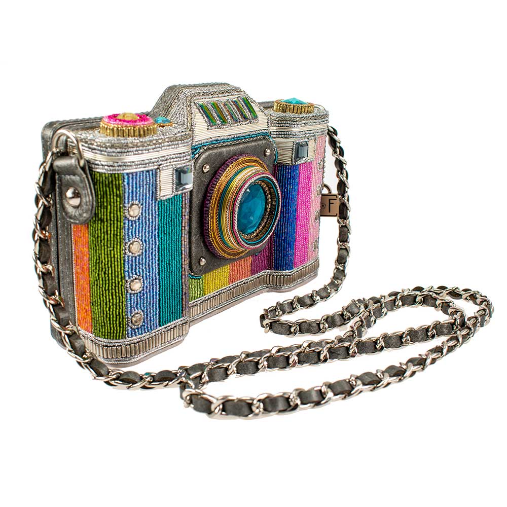 Mary Frances - Life in Color Beaded Crossbody Camera Handbag
