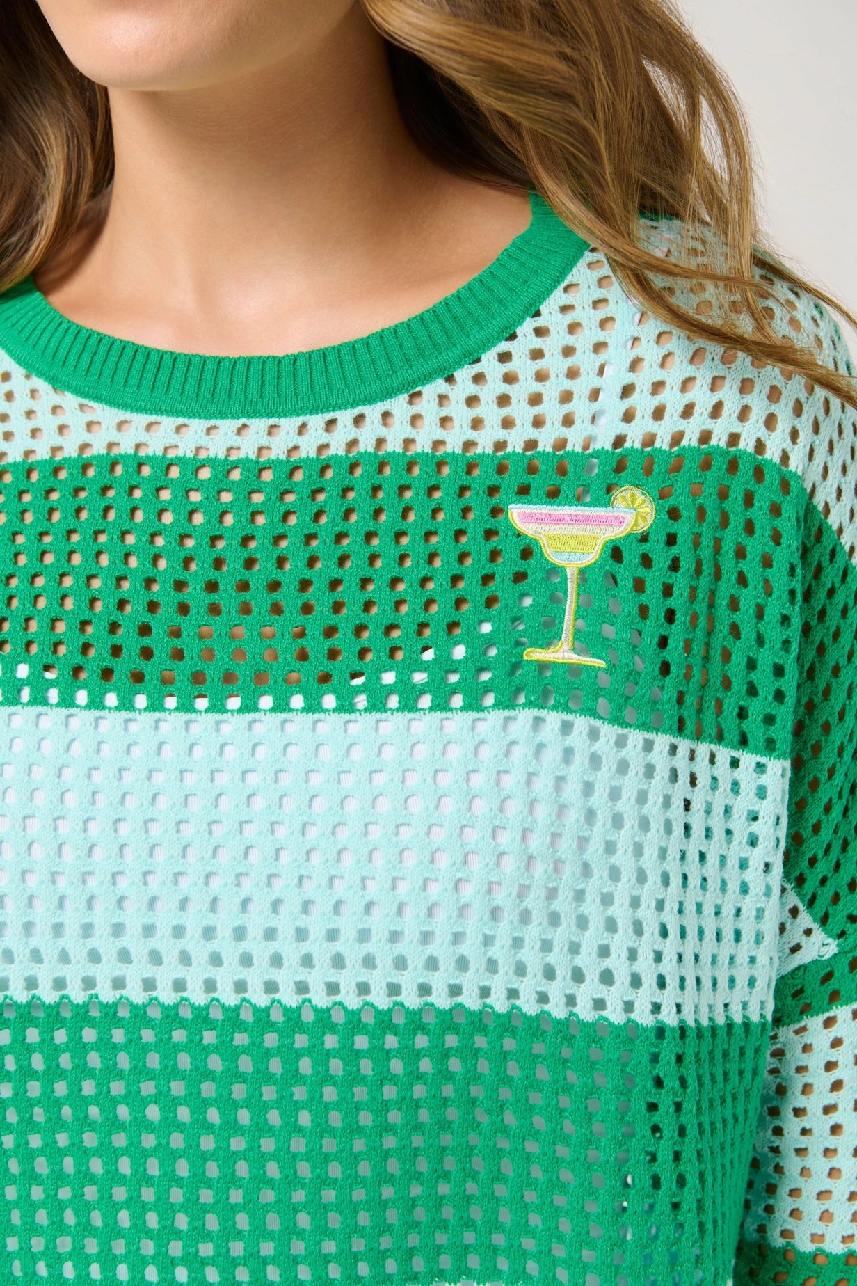 Margarita Striped Mesh Sweater