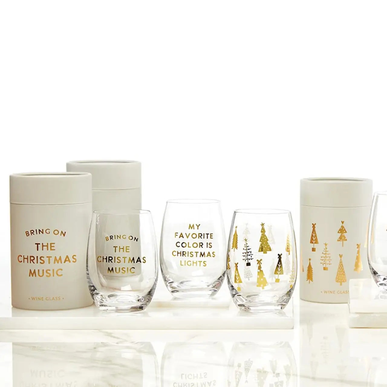 Bring on the Christmas Music Stemless Wine Glass – Holiday Gift