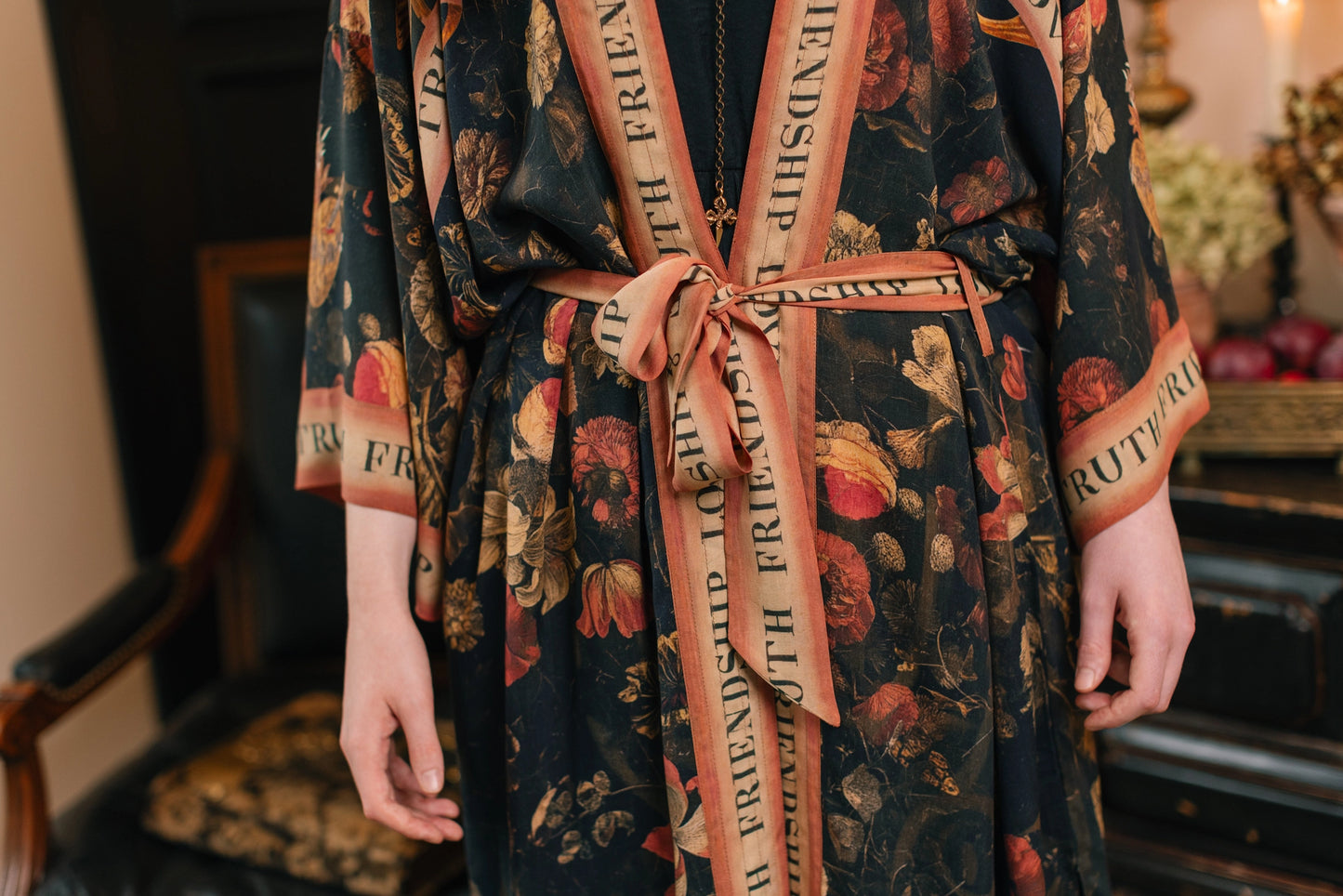 Heart of Gold Opera Duster Kimono Robe w/ Sacred Heart Pre-Order Ships In September