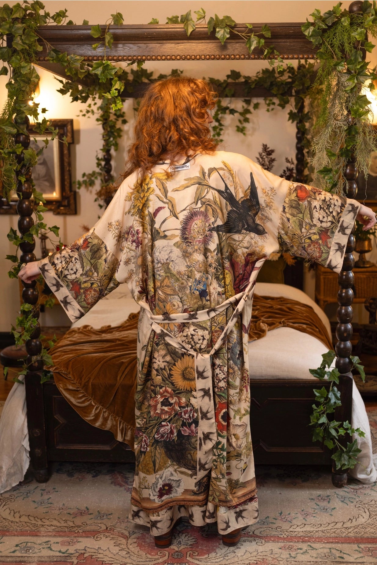 Golden Hour Opera Duster Kimono Robe w/ Floral Print - Pre-Order - Ships August 2026